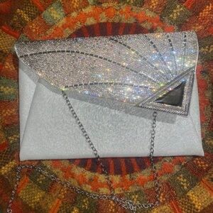 Vavabox Silver Bedazzled Party Purse
